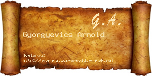 Gyorgyevics Arnold névjegykártya